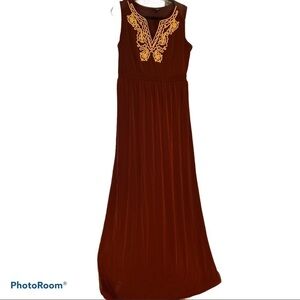 EAST 5th Plum Embroidered maxi dress M